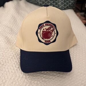 PARKE Anthropologie Cream and Navy Cap